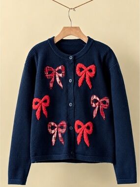 NWT Threaded Leaf Navy Blue Cardigan